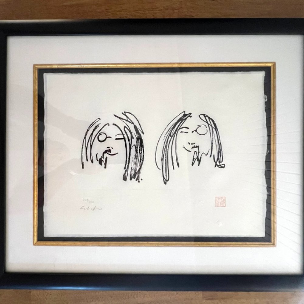 RARE! JOHN LENNON "JOCK AND YONO" Signed Serigraph by Yoko Ono #261 of 3…